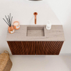 Mondiaz JOYA-DLUX 70cm meuble de toilette - couleur Ruby - Vasque FAYE position Milieu Sans trou de robinet couleur Saba. SW1425581
