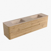 Mondiaz CIRO-DLUX Badkamermeubelset - 190x45x50cm - Solid surface wastafel Saba - 2 wasbak Dubbel - zonder kraangaten - 4 lades - Oak SW1531261