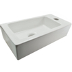 FortiFura Calvi Pack Lave-mains - 1 trou de robinet - droite - robinet Noir mat - Blanc SW968217