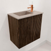 Mondiaz JOYA-DLUX Meuble de toilette 40cm - couleur Walnut - Lavabo FAYE position Gauche 1 trou de robinet couleur Saba SW1424620