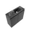 MONDIAZ TURE-DLUX Meuble de WC 60 cm Dark Grey. Lavabo EDEN Lava position droite. Avec 1 trou de robinet. SW1103783