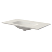 Saniclass Flow Meubelwastafel - 81x46x1.5cm - overloop - 1 wasbak midden - zonder kraangat - solid surface wit mat SW1224148