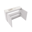 MONDIAZ TURE-DLUX Meuble toilette - 80cm - Cale - EDEN - vasque Frappe - position gauche - 1 trou de robinet SW1102658