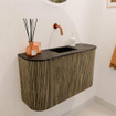 Mondiaz JOYA-DLUX 73.2cm toiletmeubel - ronding links en rechts kleur Dusk - Wastafel FAYE positie Midden Zonder kraangat kleur Lava. SW1423260