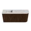 Mondiaz JOYA-DLUX 91.6cm toiletmeubel - ronding rechts kleur Walnut - Wastafel FAYE positie Links Zonder kraangat kleur Opalo. SW1422554