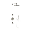 Hotbath Buddy IBS Regendoucheset - 35cm wandarm - 30cm ronde hoofddouche - staafhanddouche - geborsteld nikkel SW298886