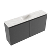 MONDIAZ TURE-DLUX 100cm meuble de toilettes Dark Grey. Lavabo EDEN Ostra position milieu. Sans trou de robinet. SW1104829
