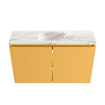 MONDIAZ TURE-DLUX Meuble toilette - 80cm - Ocher - EDEN - vasque Frappe - position centrale - 1 trou de robinet SW1102869