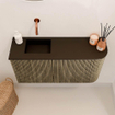 Mondiaz JOYA 81.6cm toiletmeubel - ronding rechts kleur Dusk - Wastafel FAYE positie Links Zonder kraangat kleur Urban. SW1421683