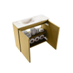 MONDIAZ TURE-DLUX Meuble toilette - 60cm - Oro - EDEN - vasque Frappe - position gauche - sans trou de robinet SW1102880