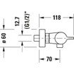Duravit B.1 douchethermostaat opbouw chroom SW420803