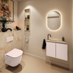 MONDIAZ TURE-DLUX Meuble toilette - 60cm - Rosee - EDEN - vasque Frappe - position gauche - 1 trou de robinet SW1102967