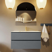 Mondiaz VICA-DLUX Ensemble de meuble de salle de bain - 90cm - meuble sous-vasque plata - 2 tiroirs - lavabo encastrée cloud milieu - 1 trou de robinet - version haute de 60cm - frape SW1089282