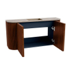 Mondiaz JOYA-DLUX 83.2cm meuble de toilette - arrondis gauche et droite couleur Ruby - Vasque FAYE position Milieu 1 trou de robinet couleur Arena. SW1425315