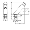 Franke F3 zelffsluitende wastafelkraan v. voorgemengd warm of koud water chroom SW204253