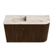 Mondiaz JOYA-DLUX 71.6cm meuble de salle de bains - arrondi droit couleur Walnut - Vasque FAYE position Gauche 1 trou de robinet couleur Nata. SW1424525