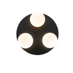 QAZQA Cederic plafonnier de salle de bains - 23x23x10,3cm - 3 lumières - rond - noir mat SW1187239