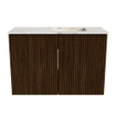 Mondiaz JOYA-DLUX 60cm toiletmeubel - kleur Walnut - Wastafel FAYE positie Rechts 1 kraangat kleur Frappe. SW1422281