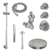 BRAUER Stripe Thermostatische Inbouw Regendouche - SET 09 - 25cm douchekop - plafondarm - staaf handdouche - doucheslang - geïntegreerde glijstang - chroom SW1434746