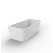 ZEZA Grand Baignoire semi-îlot - 180x80x58cm - avec une bonde- acrylique - blanc brillant SW1030591