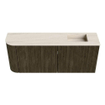 Mondiaz JOYA-DLUX 101.6cm toiletmeubel - ronding links kleur Shadow - Wastafel FAYE positie Rechts Zonder kraangat kleur Meli. SW1424919