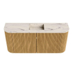 Mondiaz JOYA-DLUX 93.2cm toiletmeubel - ronding links en rechts kleur Oak - Wastafel FAYE positie Midden 1 kraangat kleur Nata. SW1424081