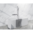 Fortifura Nebbio Ensemble combiné bain - mitigeur thermostatique - barre coulissante avec coude mural intégré - flexible de douche lisse - douchette à main barre - bec - gunmetal SW1238031