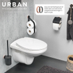 Tiger Urban Ensemble d’accessoires pour WC Brosse de toilettes avec support Porte-rouleau de papier toilette sans couvercle Patère Noir SW877657