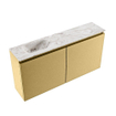 MONDIAZ TURE-DLUX meuble WC 100 cm Oro. EDEN vasque Glace position gauche. Sans trou de robinet. SW1103433