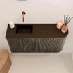 Mondiaz JOYA 81.6cm meuble de salle de bains - arrondi droit couleur Shadow - Vasque FAYE position Gauche Sans trou de robinet couleur Urban. SW1421512