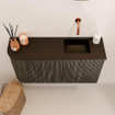 Mondiaz JOYA 81.6cm meuble de salle de bains - arrondi gauche couleur Shadow - Vasque FAYE position Droite Sans trou de robinet couleur Urban. SW1421552