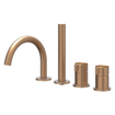 IVY Tribe Robinet de baignoire sur gorge - 4 voies - melangeur - bec rotatif - douchette extractible - inox 316 - Cuivre mat brossé PVD SW1031151
