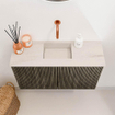 Mondiaz JOYA-DLUX 70cm meuble de toilette - couleur Shadow - Vasque FAYE position Milieu Sans trou de robinet couleur Meli. SW1424870