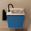 MONDIAZ TURE-DLUX Meuble toilette - 40cm - Jeans - EDEN - vasque Glace - position droite - 1 trou de robinet SW1103336