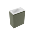 MONDIAZ TURE-DLUX Meuble de toilettes 40 cm Army. Lavabo EDEN Opalo position gauche. Avec 1 trou de robinet. SW1104185