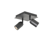 QAZQA Ducha badkamer plafondlamp - 17x17cm - 2 spots - IP44 - vierkant - mat zwart SW1187234