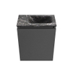 MONDIAZ TURE-DLUX Meuble de toilettes 40 cm Dark Grey. EDEN lavabo Lava position à droite. Sans trou de robinet. SW1103754