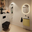 MONDIAZ TURE-DLUX Meuble toilette - 40cm - Oro - EDEN - vasque Opalo - position centrale - sans trou de robinet SW1104430