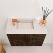Mondiaz JOYA-DLUX Meuble de toilette 50cm - couleur Walnut - Vasque FAYE position Gauche 1 trou de robinet couleur Meli. SW1424402