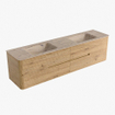 Mondiaz CIRO-DLUX Badkamermeubelset - 190x45x50cm - Solid surface wastafel Arena - 2 wasbak Dubbel - zonder kraangaten - 4 lades - Oak SW1531387