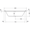 Duravit Starck baignoire duo encastrée acrylique rectangulaire 200x100x46cm blanc 0297580