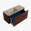 Mondiaz CIRO-DLUX Meuble de salle de bains - 110x45x50cm - Lavabo solid surface Arena - 1 vasque à gauche - 1 trou de robinet - 2 tiroirs - Ruby SW1531881