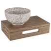 Differnz fonteinplank 40x25x10cm rechthoek met handdoekhouder eiken met marmer waskom SHOWROOMMODEL SHOW25990