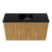Mondiaz JOYA 70cm meuble pour WC - couleur Chêne - Lavabo FAYE position Milieu 1 trou de robinet couleur Urban. SW1421188