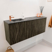 Mondiaz JOYA-DLUX 100cm meuble de salle de bains - couleur Shadow - Vasque FAYE position Gauche 1 trou de robinet couleur Sombra. SW1425210