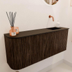 Mondiaz JOYA 101.6cm toiletmeubel - ronding links kleur Walnut - Wastafel FAYE positie Rechts Zonder kraangat kleur Urban. SW1421404
