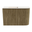 Mondiaz JOYA-DLUX Meuble de toilette 61,6cm - arrondi droite couleur Dusk - Vasque FAYE position Gauche Sans trou de robinet couleur Meli SW1425845
