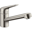 Hansgrohe M42 M421-H100 Mitigeur de cuisine 1 trou avec bec pivotant à 360° chrome SW241705