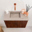 Mondiaz JOYA-DLUX Meuble de toilette 50cm - couleur Ruby - Vasque FAYE position Gauche Sans trou de robinet couleur Saba SW1425568