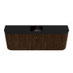 Mondiaz JOYA 113.2cm meuble de salle de bains - arrondi gauche et droite couleur Walnut - Vasque FAYE position Milieu 1 trou de robinet couleur Urban SW1421408
